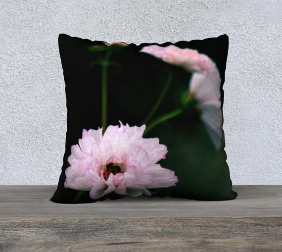 Pillow Cover • Seashell Cosmos Design • Evocative Image of Seashell Cosmos blossoms • 18x18 or 22x22 • Polyester Velveteen