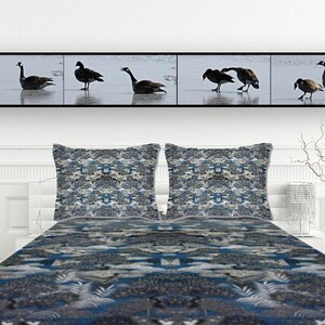 Fine Art Photography • Panoramic Wall Art • Mates for Life • Multi-Image Panel of Pair of Canada Geese • Winter Nature • High Res Print image 6