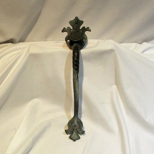 Baroque or Gothic Door Handle, Early 1900s Architectural Salvage Old Door Hardware