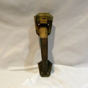 Art Deco Door Handle, Early 1900s Brass Architectural Salvage Door Hardware