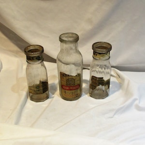 Antique Glass Condiment Bottles: Schramm&#39;s & Stohrer&#39;s, Philadelphia PA (Set of 3)