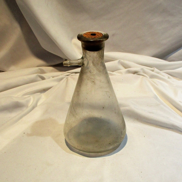 Very Large Laboratory Pyrex Beaker, Old Lab Glass, Vintage Scientific and Medical Erlemeyer Flask Salvage