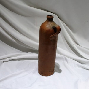 Antique Jug, Old Glazed European Prussian Clay Wine Jug or Mineral Water Jug,  Brunner Rhein Prussia