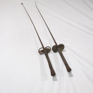 Epees or Foils, Two Matching Fencing Swords, European Made Competition Swords, Antique Pair