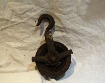 Vintage Harrington Factory Pulley: Industrial Hoist, PA Salvage