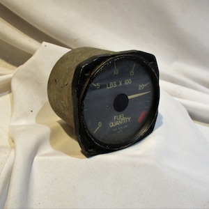Military Airplane Gauge, Fuel Gauge, Pacitor Contents Gauge, Vintage Naval Aviation Pilot&#39;s Cockpit Salvage, Aircraft Engine Gauge