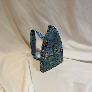 Folk Art Antique Iron, Intricately Painted Rabbits and Ducklings, Vintage Clothes Pressing Iron, Re-Purpose as Doorstop or Bookend