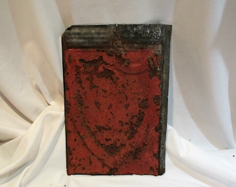 Art Nouveau Tin Ceiling Tile: Chicago Architectural Salvage, Barn Red