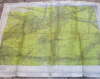 1945 Nebraska Airspace Vintage Flight Chart Map Aeronautical Map Vintage Pilot/'s Map Lincoln and Platte River Omaha