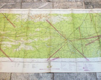 Vintage Pilot/'s Map Aeronautical Map 1944 Vintage Flight Chart Map Vectors St Louis to Kansas City