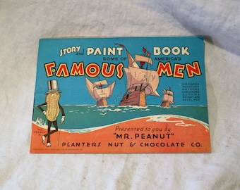 planters peanuts 1932 advertising coloring book etsy