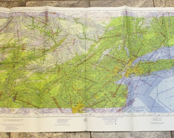 1945 Nebraska Airspace Vintage Flight Chart Map Aeronautical Map Vintage Pilot/'s Map Lincoln and Platte River Omaha