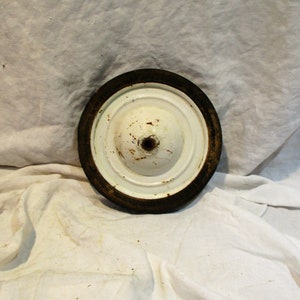 Wagon Wheel, Carriage Wheel, Cart Wheel, Scooter Wheel, Vintage White Farm or Barn Rusty Salvage