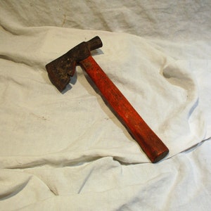Hatchet or Ax, Hand Made and Hand Forged Antique Axe, Unmarked, Vintage Workshop Tools