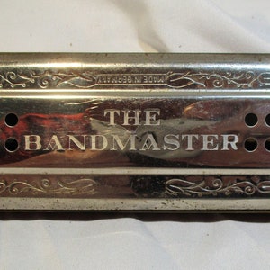 Harmonica, Antique German Bandmaster Large Working Harmonica, 19th Century Musical Instrument Salvage image 3