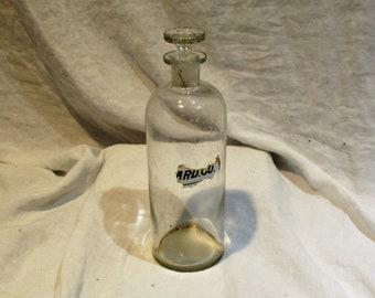 Apothecary Jar with Original Stopper, Vintage Old English Very Large Apothecary Bottle Medicine Salvage