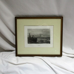 Framed 19th Century German Lithograph Depicting The Archbishop&#39;s Palace in Olmutz, Czech Republic, Nicely Matted and Framed Fine Art Salvage