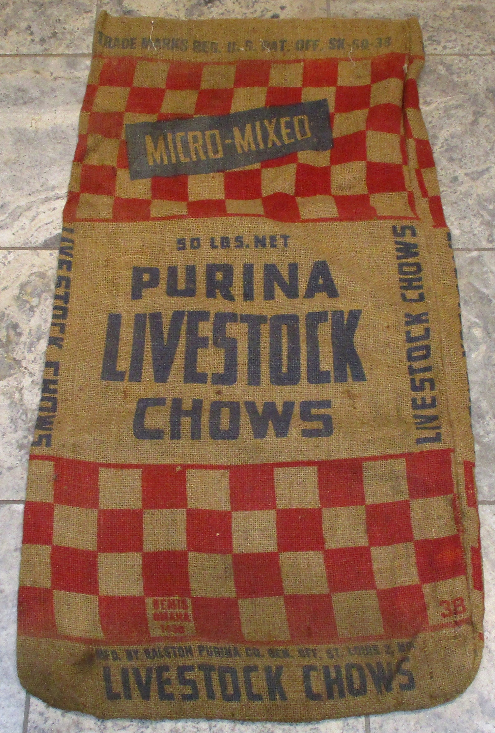 Burlap Sack Purina Livestock Chows Feed Sack Old Barn and Etsy