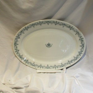 Large Oval Hotel Platter, Hotel Victoria, American Scammell Hotel China Serving Plate