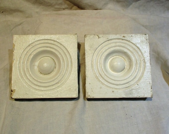 Corner Blocks, Architectural Salvage, Restoration, Wood Plinth Blocks, Bulls Eye Trim Blocks