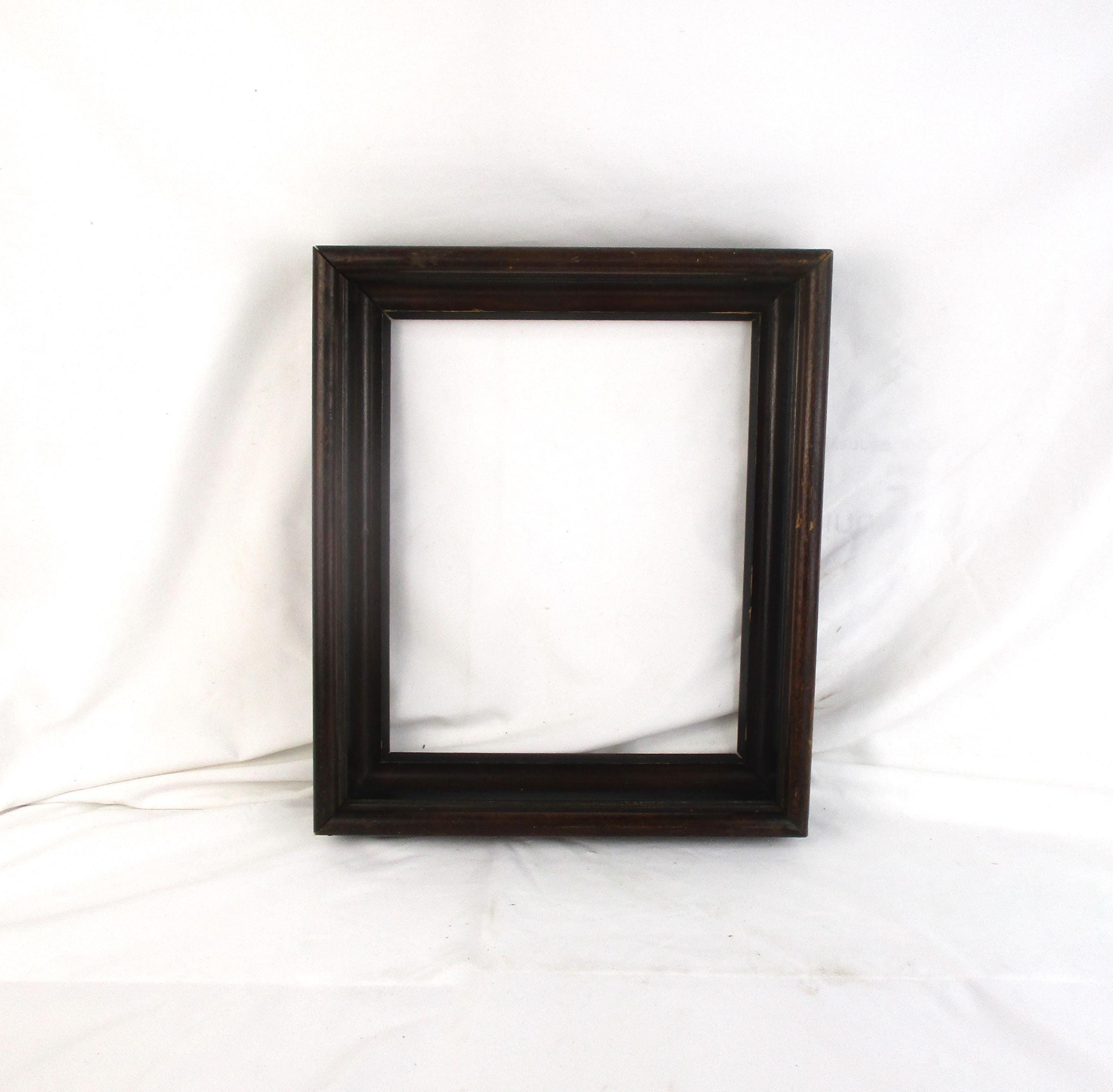 Vintage Walnut Wood Picture Frame: Eastlake Victorian Deep Frame