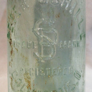 Glass Bottle, Antique Green Glass Bottle, Peter Schille Columbus, Ohio, Brewery or Soda Bottle Salvage