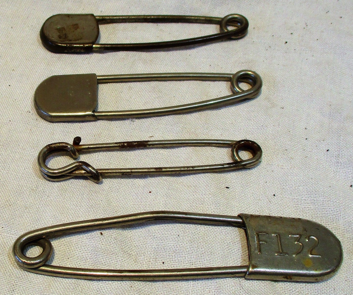 Industrial Safety Pins Silver Laundry Pins Collection of 4 Etsy