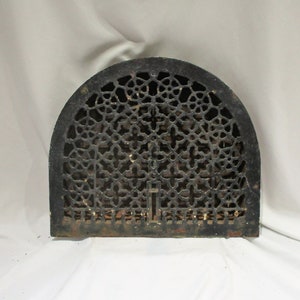Quatrefoil Vent Grate Cover, Large Arched Cast Iron, Art Nouveau Architectural Salvage, Radiator Cover