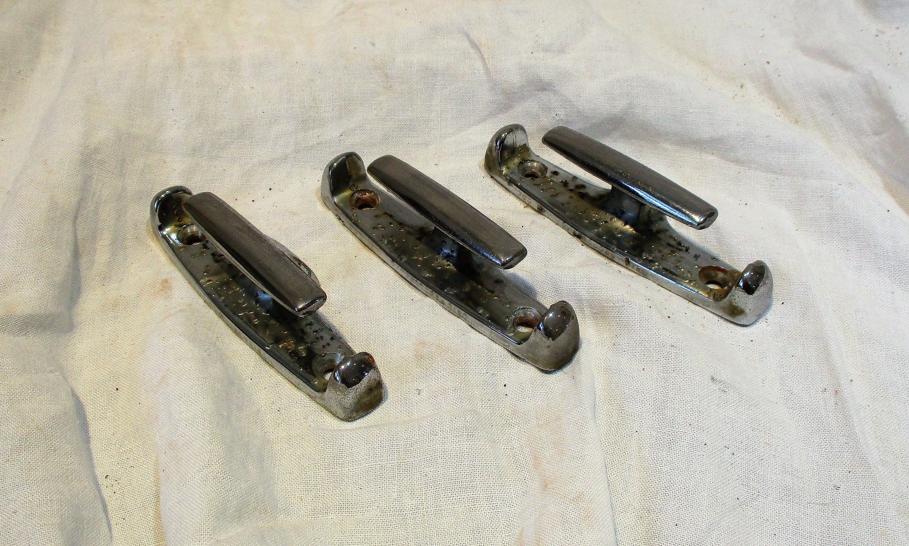Vintage Metal Cleats: Architectural Salvage Coat Hangers - Set of 3