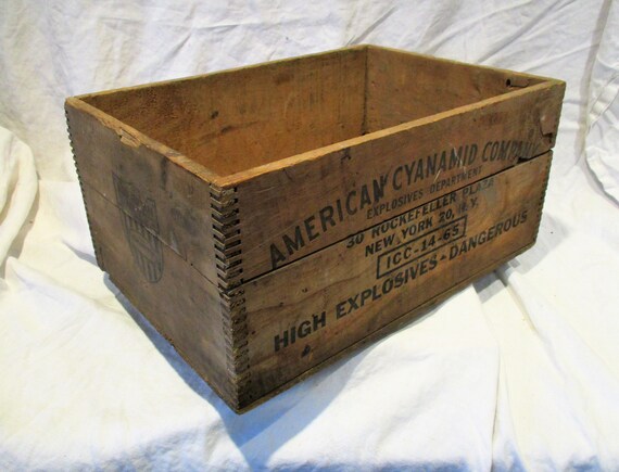 Dynamite Box Antique Box Old Wood Crate American Cyanamid Etsy