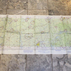 1967 Tennessee Aeronautical Map, Vintage Pilot&#39;s Map, Nashville, Knoxville, Evansville Vintage Cold War Flight Chart Map
