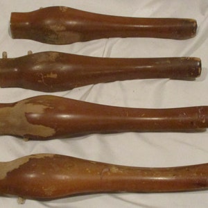 Antique Queen Anne Table Legs: Solid Wood Furniture Salvage, Set of 4