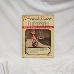 1922 Motorcycle and Bicycle Illustrated Magazine, Old Magazine, Cycling, Riding, Early 20th Century Transportation, Petroliana Salvage