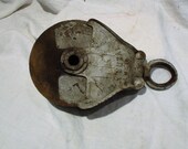 Antique Pulley, Old Metal and Wood Farm and Barn Salvage, Industrial Factory Chic