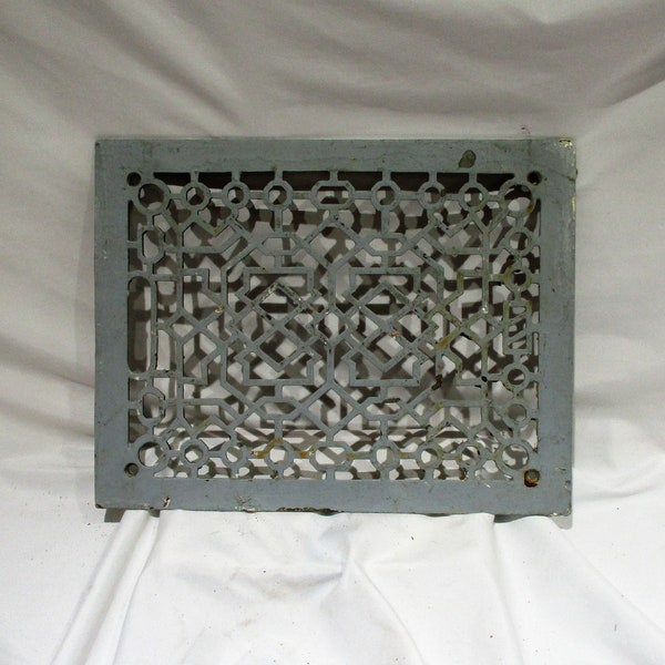 Vent Grate Cover or Radiator Grate Cover, Rectangular Cast Iron Factory Architectural Salvage