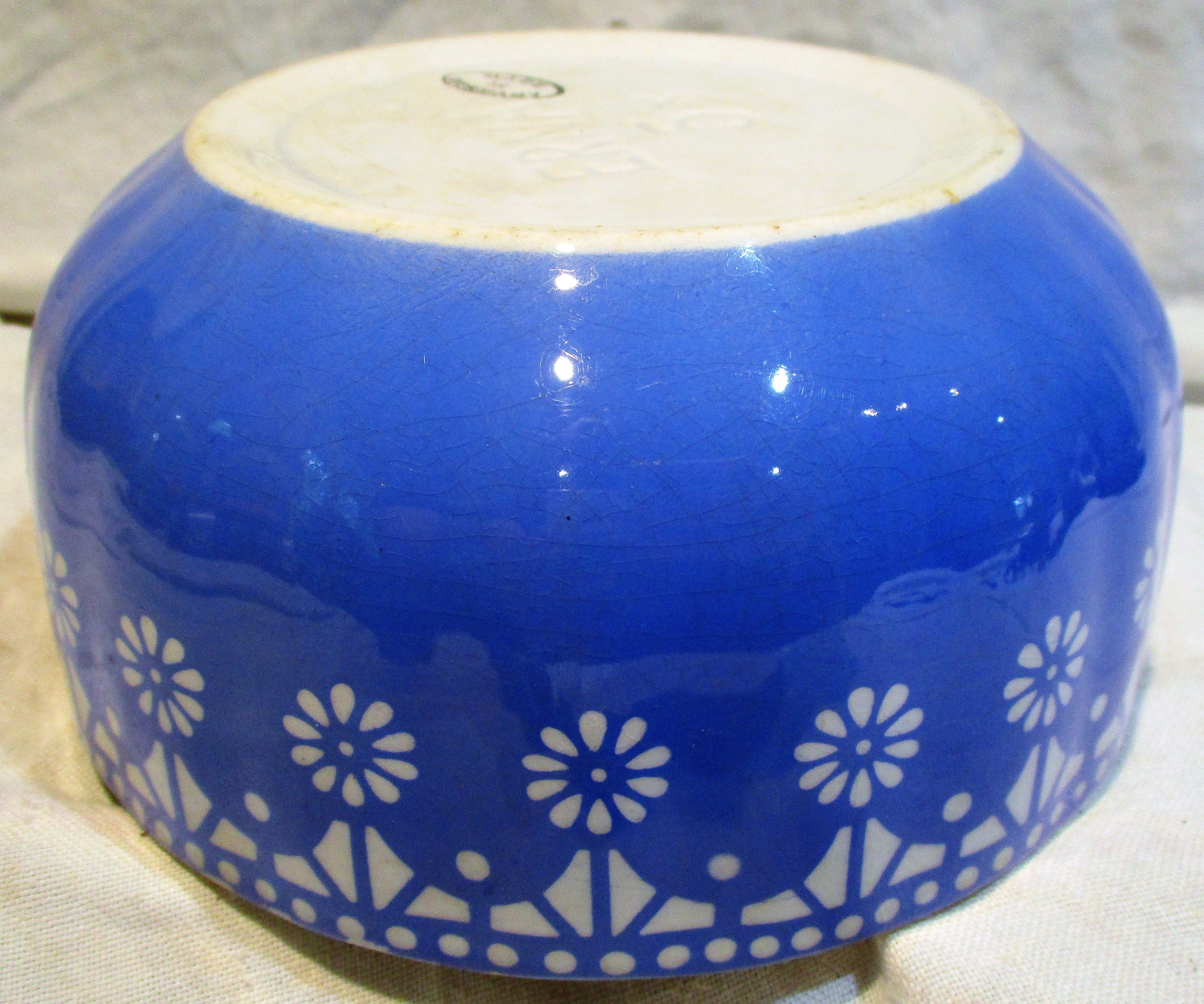 German Vintage Serving Bowl Retro Mid Century Blue and White Etsy