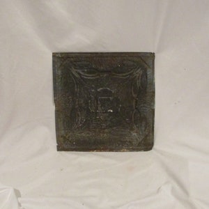 Tin Ceiling Tile, Rococo High Relief Raised Tin Tile, Medium Size Metal Tile, Architectural Salvage from Virginia