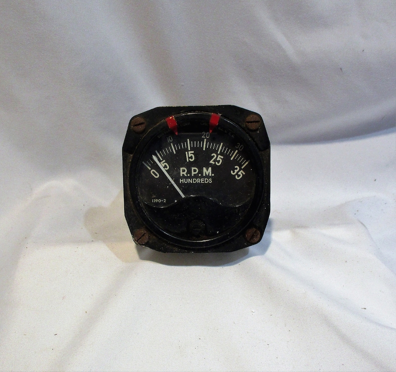 US Navy Airplane Gauge Engine RPM Gauge Vintage Naval Etsy
