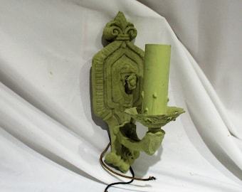Antique Cast Metal Wall Sconce: Tudor Rose Beaux Arts Lighting