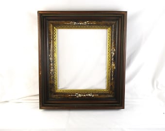 East Lake Victorian Walnut Picture Frame, 19th Century Art Salvage (10x12)
