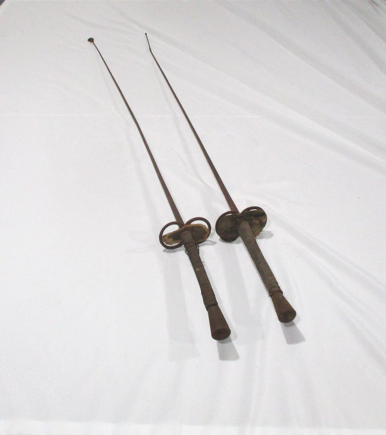Epees or Foils, Two Matching Fencing Swords, European Made Competition ...