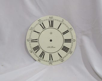 Seth Thomas Large Vintage Enamel Clock Face, Roman Numerals