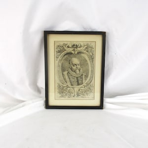 Framed 1800s Lithograph, Portrait of Dr. Giulio Iasolino Anatomy and Surgery Professor, Framed Fine Art Salvage