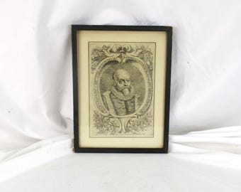 Framed Portrait Lithograph, Dr. Giulio Iasolino, 1800s Fine Art