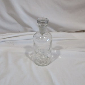 Vintage Wheaton Apothecary Bottle: Embossed Sodium Hydroxide, Frosted Stopper image 1