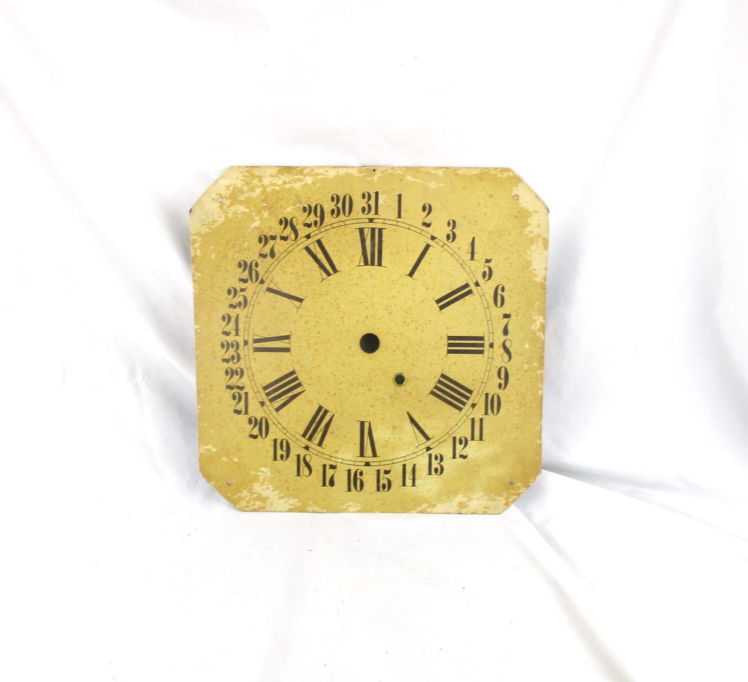 Large Vintage Square Clock Face: Roman and Arabic Numerals - Etsy