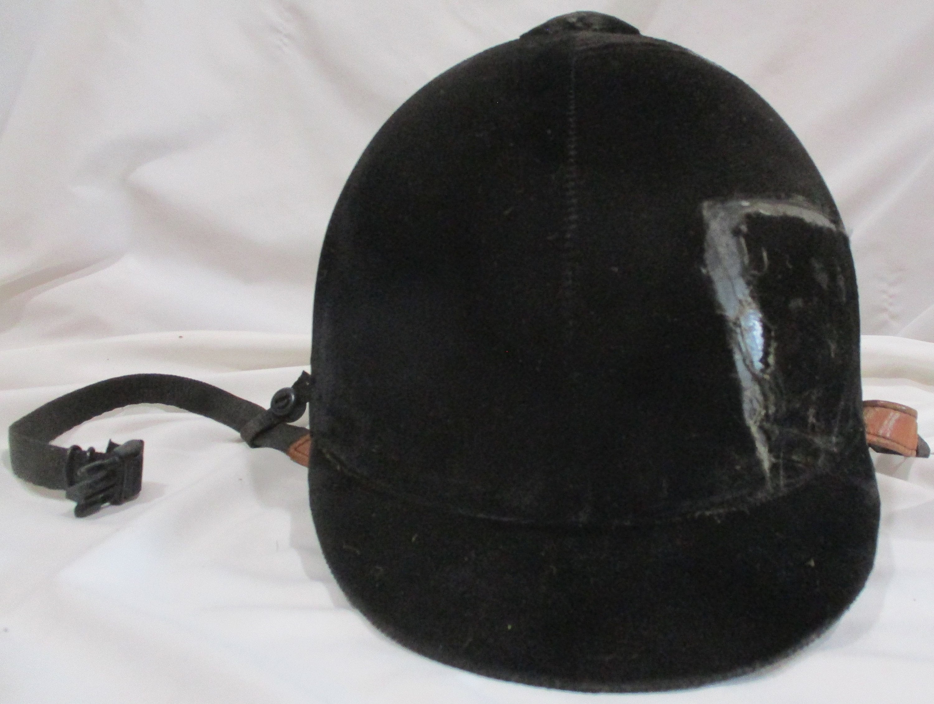 Classico Black Velvet Riding Helmet with Black Gloves Black Velvet Equestrian Vintage Riding Helmet - Size 7 - Etsy main image 3