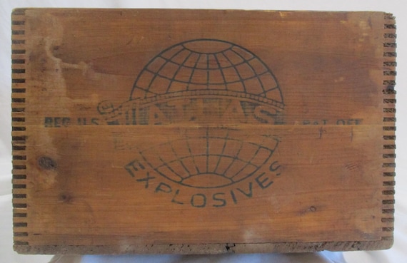 Vintage Atlas Powder Co. Wood Crate: WW2 Era Explosives Box - Etsy