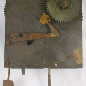 Clock Mechanism Movement, Antique Brass and Iron Horology Salvage, Steampunk Timepiece image 2