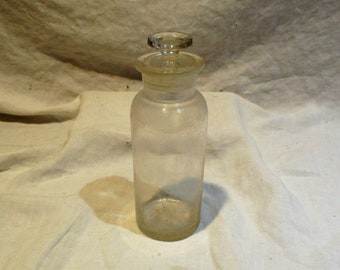 Apothecary Jar with Stopper, Large Chemical Bottle, Vintage Old Pharmacy Medicine Salvage